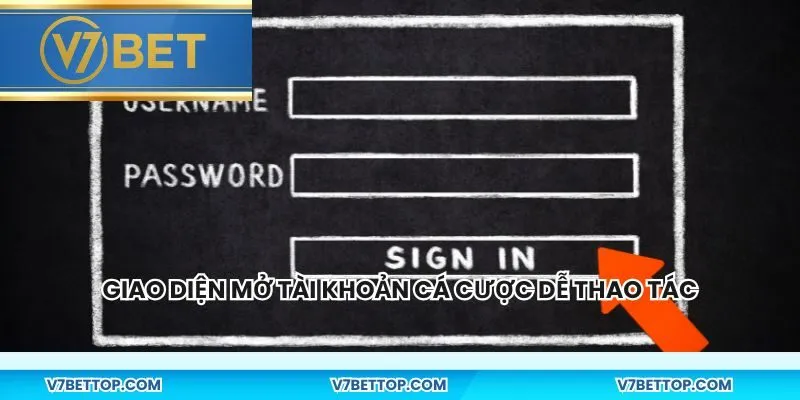 Giao diện mở tài khoản cá cược dễ thao tác
